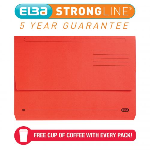 Elba StrongLine Document Wallet Bright Manilla Foolscap Red (Pack of 25) 100090136