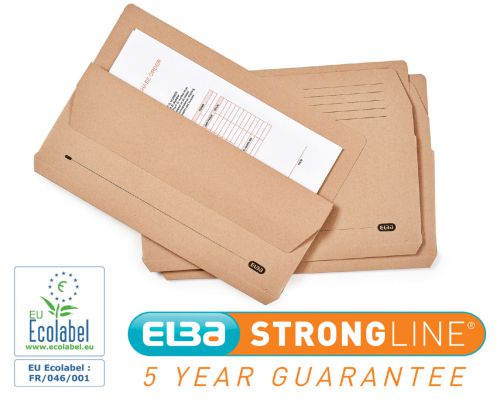 Elba Open Top Wallet Large Gussetted Capacity 28mm Foolscap Buff Ref 100090137 [Pack 50]