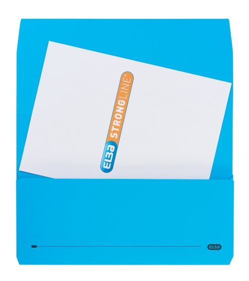 Elba Strongline Document Wallet Bright Manilla Foolscap Blue (25 Pack) 100090140