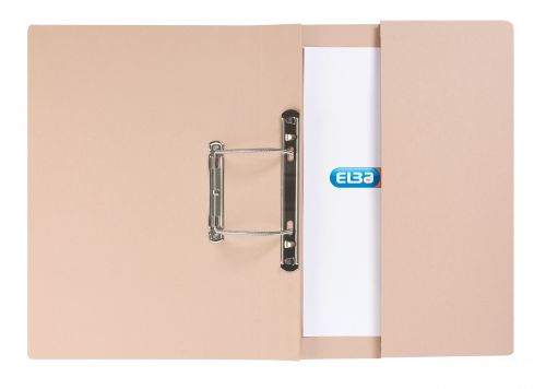 Elba Stratford Transfer Spring File With Pocket Recycled 315gsm 32mm Foolscap Buff Transfer Files SS7063