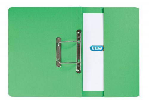 Elba Spring Pocket File Mediumweight Foolscap Green (Pack of 25) 100090147