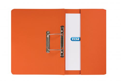 Elba Spring Pocket File Mediumweight Foolscap Orange (Pack of 25) 100090148