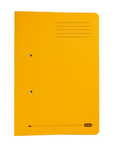 Elba Stratford Spring Pocket Transfer File Manilla Foolscap 320gsm Yellow (Pack 25)