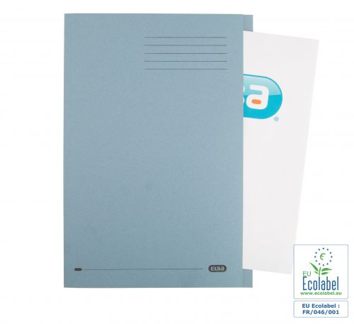 Elba A4 Square Cut Folder Recycled Lightweight 180gsm Manilla Blue Ref 100090203 [Pack 100]