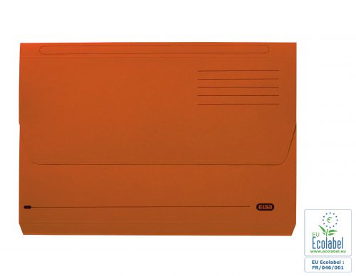 Elba Document Wallet Half Flap 285gsm Capacity 32mm Foolscap Orange Ref 100090241 [Pack 50]