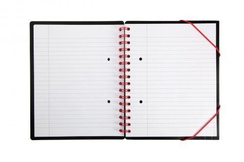 Black n Red Meeting Bk Poly Wbnd 90gsm Ruled Margin Perf Punched 2 Holes 160pp A5+ Ref 100100893 [Pack 5]