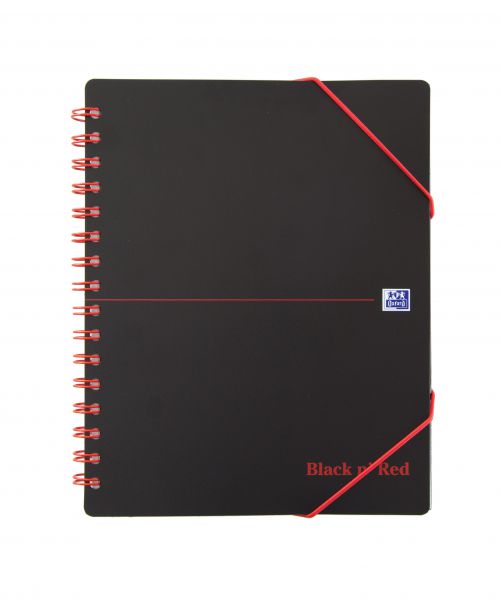 Black n Red Meeting Bk Poly Wbnd 90gsm Ruled Margin Perf Punched 2 Holes 160pp A5+ Ref 100100893 [Pack 5]