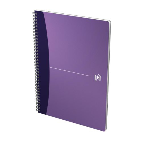 Oxford A4 Wirebound Polypropylene Cover Notebook Ruled 180 Pages Metallic Assorted Colours (Pack 5) - 100101918 18432HB