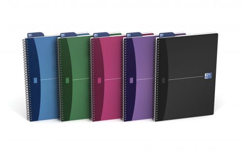 Oxford Poly Opaque Wirebound Notebook A4 Assorted (Pack of 5) 100101918