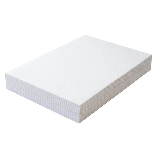 100102082 | A4 Ream Paper 500 Sheets 5mm Squared Pack of 500 Sheets White.
