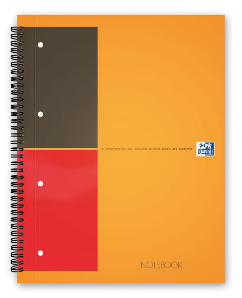 Oxford International Wirebound Notebook A4+ Perforated 160 Pages Orange 100104036