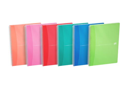 Oxford Office Notebook Poly Wirebound 90gsm Smart Ruled 180Pp A5 Assorted Colour Ref 100104780 [Pack 5]