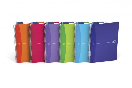 Oxford Poly Translucent Wirebound Notebook A4 Assorted (Pack of 5) 100104241