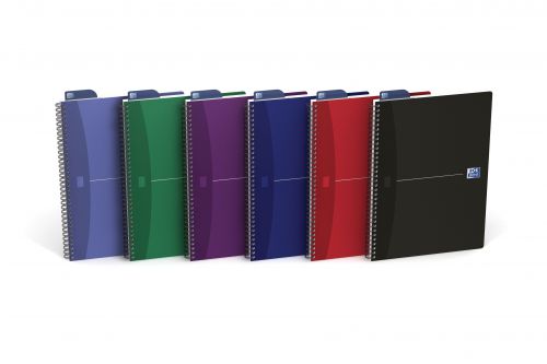 Oxford Essentials Notebook A4 Soft Card Wirebound 180 Pages SCRIBZEE Compatible Assorted Colours (Pack 5) 100105331