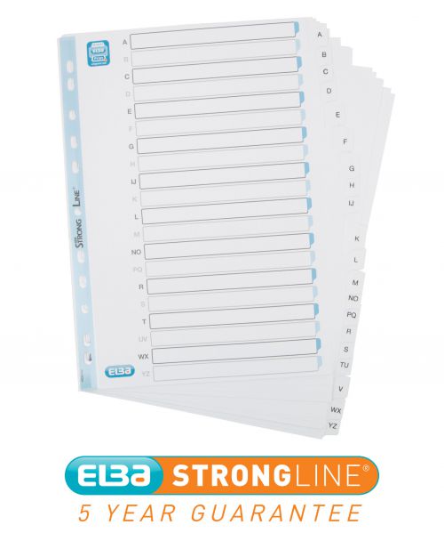Elba A4 Indices With Plastic Coated Tabs A-Z White
