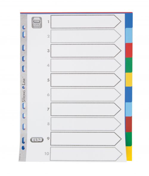 Oxford Subject Dividers 10-Pt PP Multipunched Fully Coloured 120 Micron A4 Multicoloured Ref 100205063  514665