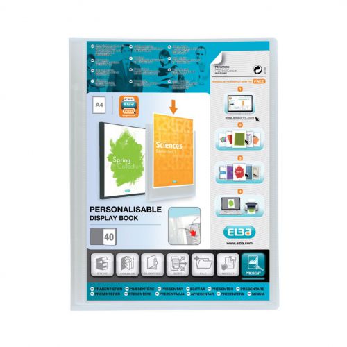 Elba Polyvision 40 Pocket Display Book Clear