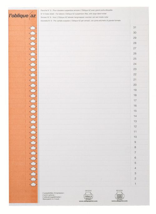 Inserts Lateral A4 Orange 1 Sheet