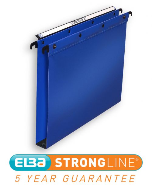 Elba Ultimate Linking Suspension File Polypropylene 30mm Wide-base Foolscap Blue Ref 100330371 [Pack 25]