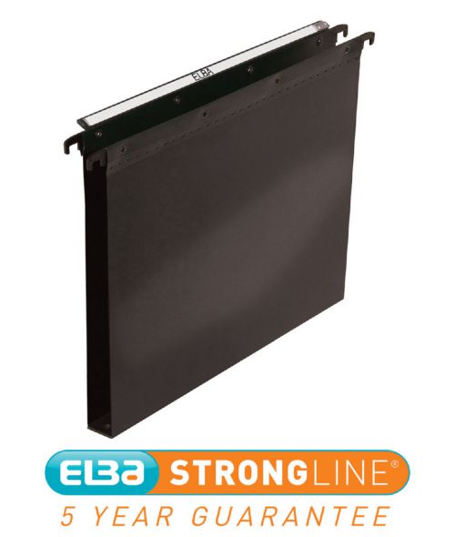 Elba Ultimate Linking Suspension File Polypropylene 30mm Wide-base Foolscap Black Ref 100330372 [Pack 25] Hamelin