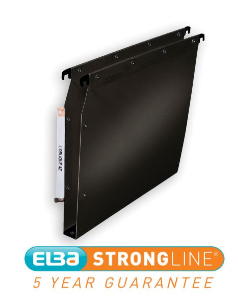 Elba Ultimate Polypro Linking Lateral File Polypropylene 30mm Wide-base A4 Black Ref 100330616 [Pack 25] Hamelin