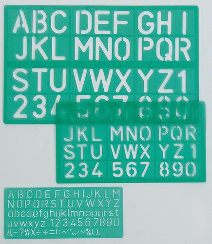 Linex Lettering Stencil Set 10/20/30mm Pack 3 Drawing Aids RU9210