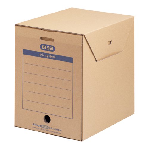 ELBA Archive Box TRIC System Manual Maxi Capacity Set of 6 A4 Format Natural Brown