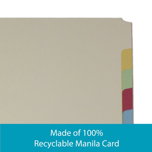 Elba Subject Dividers 12-Part Card Multipunched Recyclable 160gsm A4 Assorted Ref 400007436 Hamelin