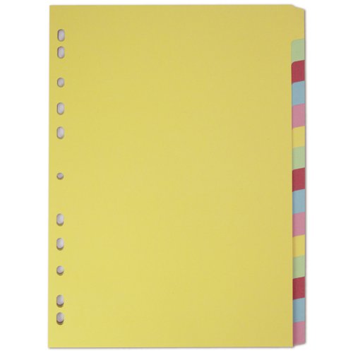 Elba A4 Coloured Card Dividers 15 Part