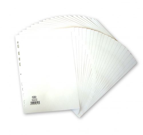 Elba Divider A4 20 Part White Card 400007500