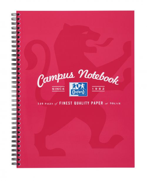 Oxford Campus Nbk Wbnd 90gsm Ruled Margin Perf Punched 4 Holes 140pp A4+ Assorted Ref 400013920 [Pack 5]