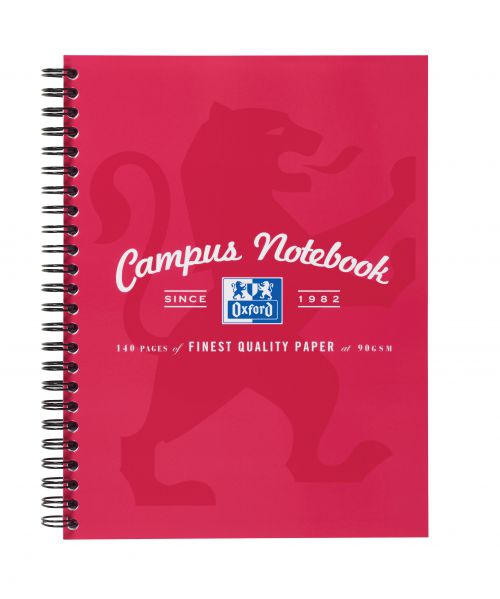Oxford Campus Nbk Wbnd 90gsm Ruled Margin Perf Punched 2 Holes 140pp A5+ Assorted Ref 400013922 [Pack 5] Hamelin