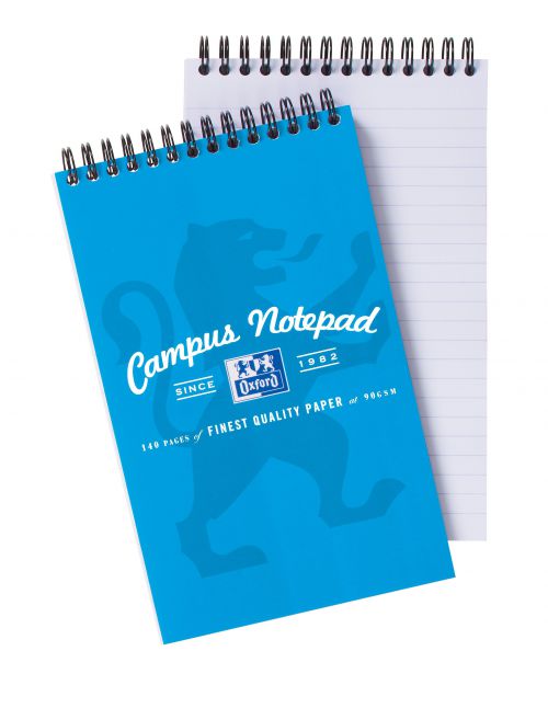 Oxford Campus Reporters Notebook 90gsm Ruled Perforated 140pp 125x200mm Assorted Ref 400013924 [Pack 10]  100823