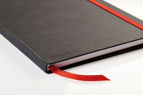 Black By Black n Red Casebound Notebook 90gsm Ruled and Numbered 144pp A5 