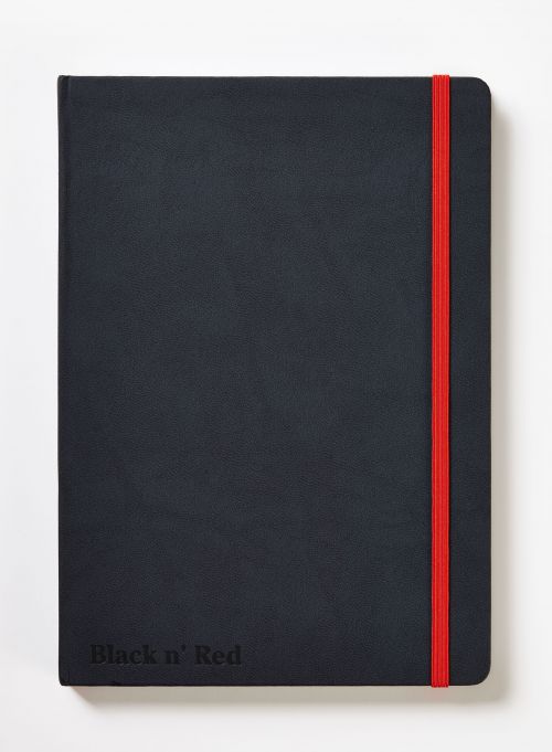 Black n Red A5 Casebound Hard Cover Journal Ruled 144 Pages Black/Red