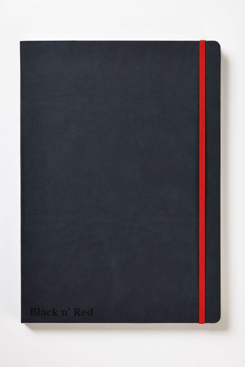 Black n Red A4 Casebound Hard Cover Journal Ruled 144 Pages Black/Red - 400038675