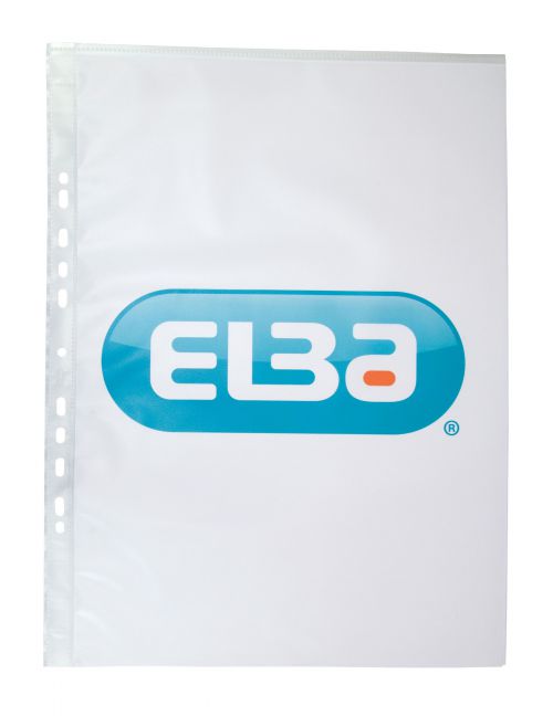 Elba A3 Portrait Clear Polypropylene Punched Pocket Pack of 100 100080921
