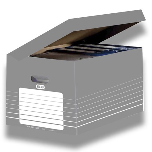 ELBA Storage Box TRIC System Set Of 10 A4 Format Cardboard Grey/White