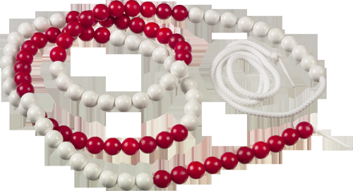 Linex 100 Beads 10mm Big Arithmetic String 150cm White/Red