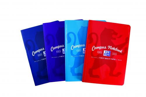 Oxford Campus B5 192 Page Casebound Hardback Notebook - Assorted (Pack of 5)