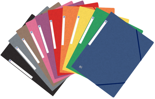 Oxford Folder Elasticated 3-Flap 450gsm A4 Assorted Ref 400114319 [Pack 10]