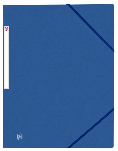 Oxford Folder Elasticated 3-Flap 450gsm A4 Blue Ref 400114326 [Pack 10] 