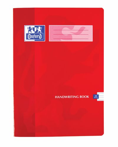 Oxford Hand Writing Book A4 4/16mm Ruled 48 Pages/24 Sheets Red 50 Per Carton