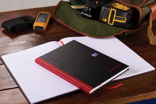 Black n' Red Casebound Hardback Notebook Ruled 192 Pages A4 (Pack of 5) Plus 2 FOC 400116295