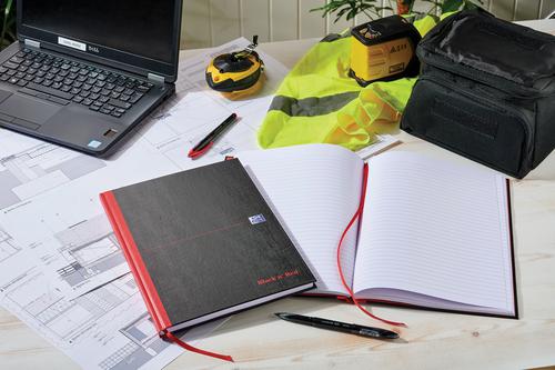 Black n' Red Casebound Hardback Notebook Ruled 192 Pages A4 (Pack of 5) Plus 2 FOC 400116295 | JD44264 | Hamelin