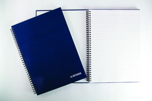 Super Saver A4 Hardback Wirebound Notebook 8mm Ruled 160 Page