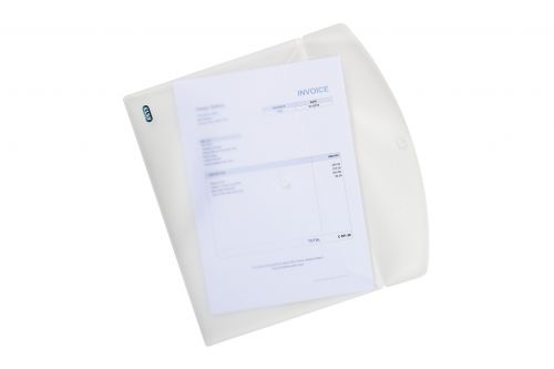 Elba Translucent Wallets Polypropylene Stud Fastening A4 Translucent Clear Ref 400123618 [Pack 5]