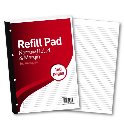 Hamelin 6mm Ruled/Margin Refill Pad A4 80 Sheet (Pack of 5) 400127710