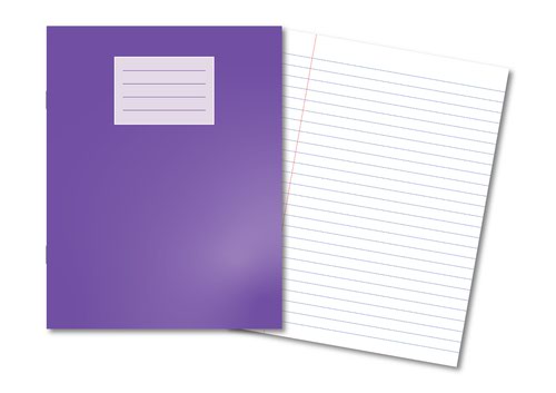400136123 Oxford Exercise Book 229X178mm 8mm Ruled and Margin 80 Pages/40 Sheets Purple 100 Per Carton
