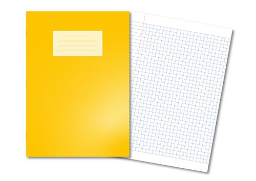 400136195 Oxford Exercise Book A4 7mm Squared and Margin 80 Pages/40 Sheets Yellow 50 Per Carton